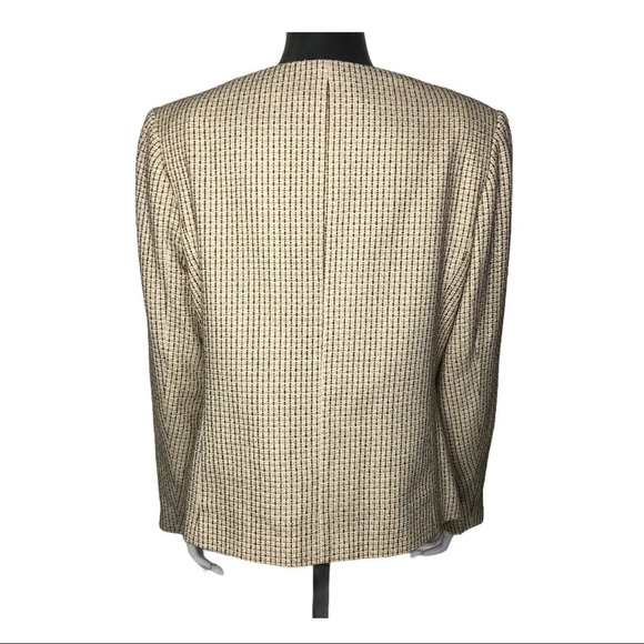 Emma James Tweed Lined Button Front Blazer Cream Size Medium - Picture 4 of 8